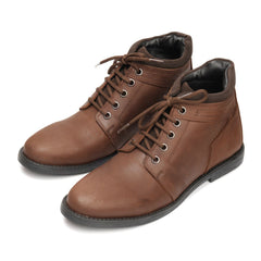 Brown Ankle Boots in Oily Cow Leather