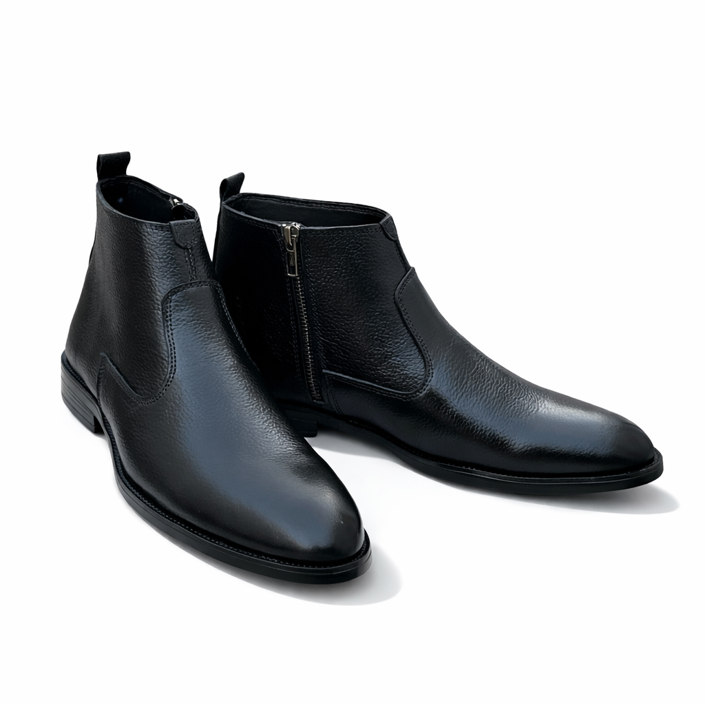 Black Mild Ankle Boots Cow Leather