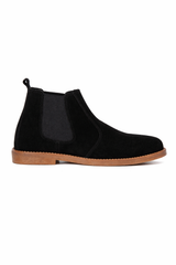 Black Suede Cow Leather Chelsea boots