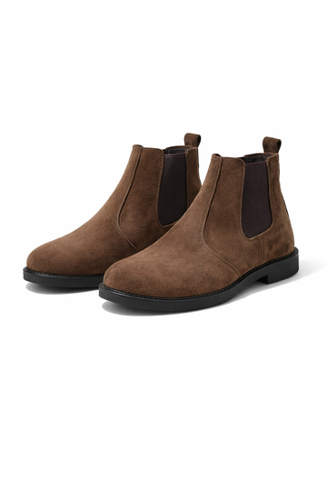Brown Suede Cow Leather Chelsea boots
