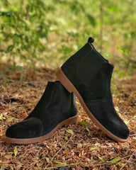 Black Suede Cow Leather Chelsea boots